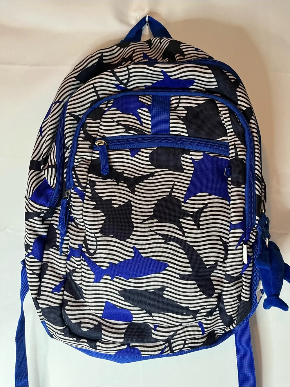 CRCKT kids shark print backpack with mini shark plush